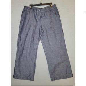 Pendleton Women's Blue Chambray Linen Blend Pants